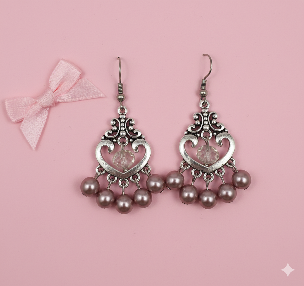 Heart Beat Brown Earrings
