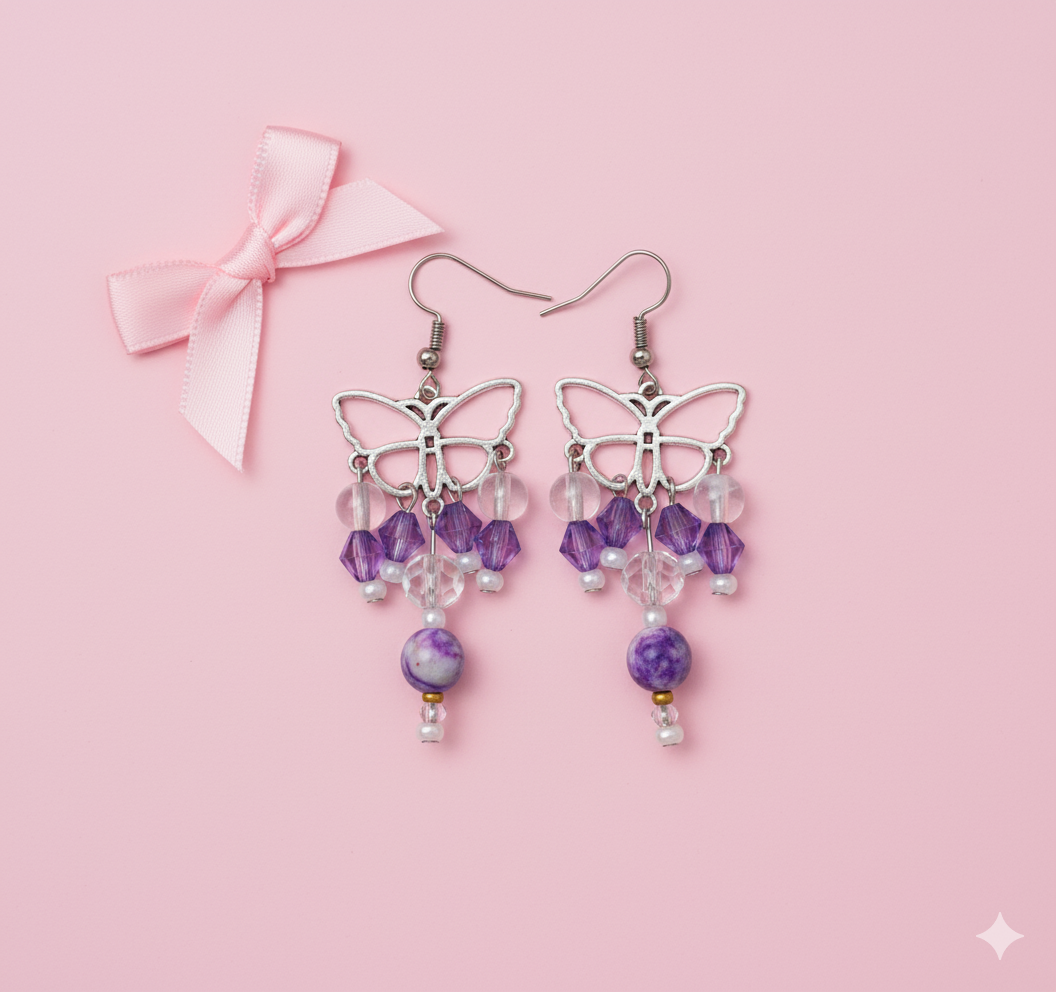 Silver Butterfly Earrings