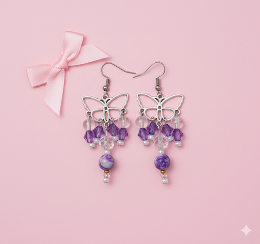 Silver Butterfly Earrings