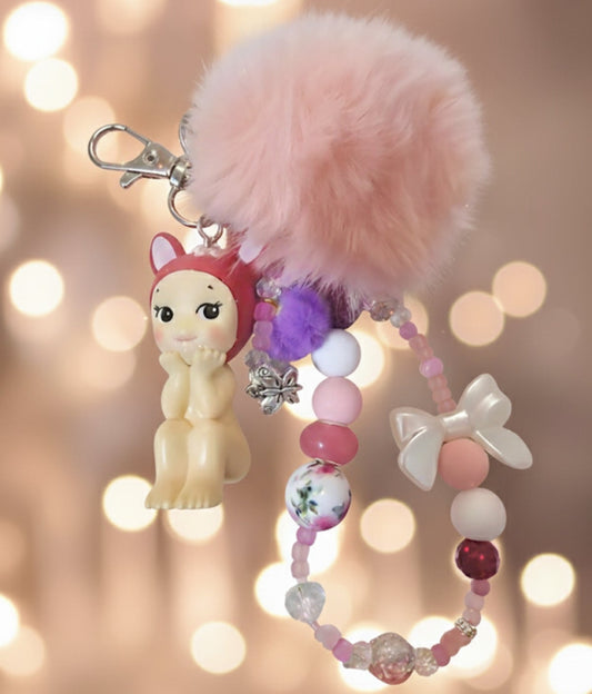 Cute Fox Charm Keychain